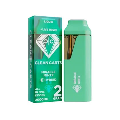Miracle Mintz disposable vape featuring a cool mint flavor profile with a refreshing finish, designed for smooth draws and a clean, invigorating vaping experience.