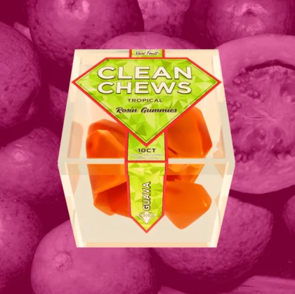 CLEANS Guava Clean Chews with sweet tropical guava flavor, lab-tested premium edible product