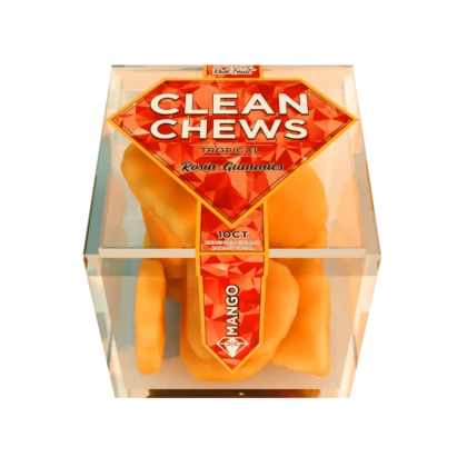 Mango Clean Chews scented smoke odor eliminator candle with juicy tropical mango fragrance formulated to eliminate smoke and indoor odors.