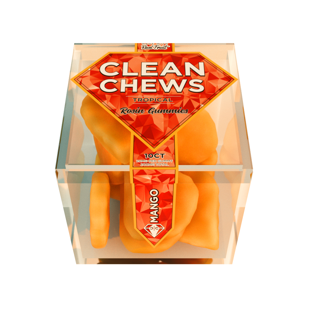 Mango Clean Chews scented smoke odor eliminator candle with juicy tropical mango fragrance formulated to eliminate smoke and indoor odors.